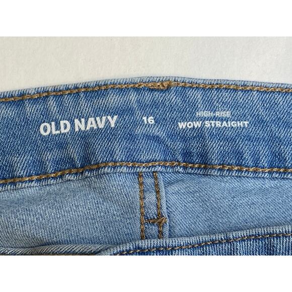 Old Navy Women's Light Blue Wash Wow Straight High-Rise Jeans Size 16 - Picture 5 of 10